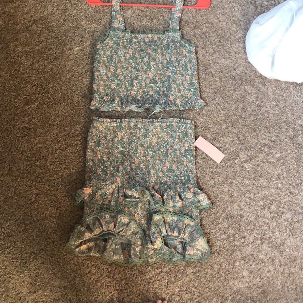 Floral two piece skirt set